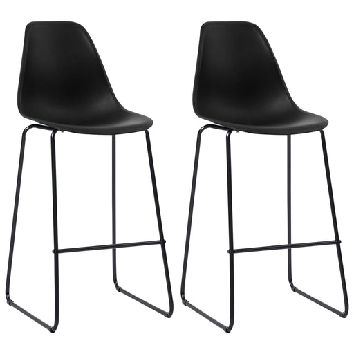Scaune de bar, 2 buc., negru, plastic - WALTI WALTI