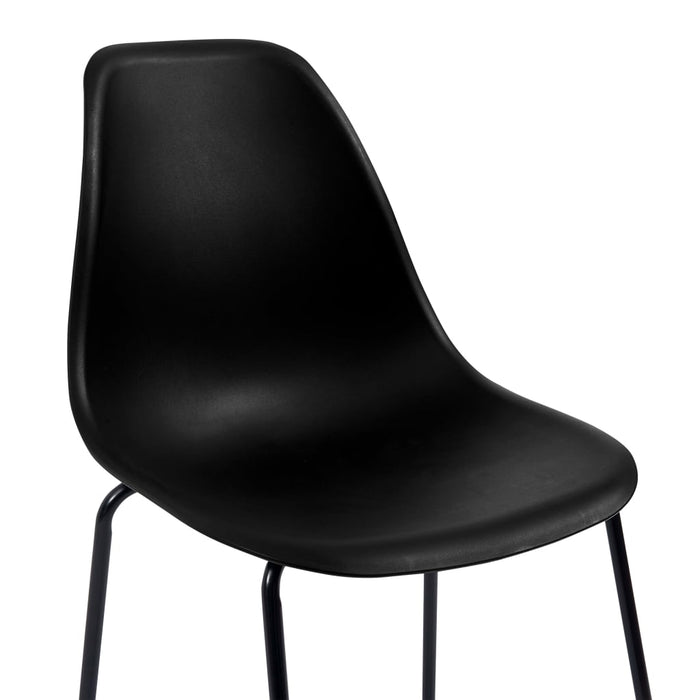 Scaune de bar, 2 buc., negru, plastic - WALTI WALTI