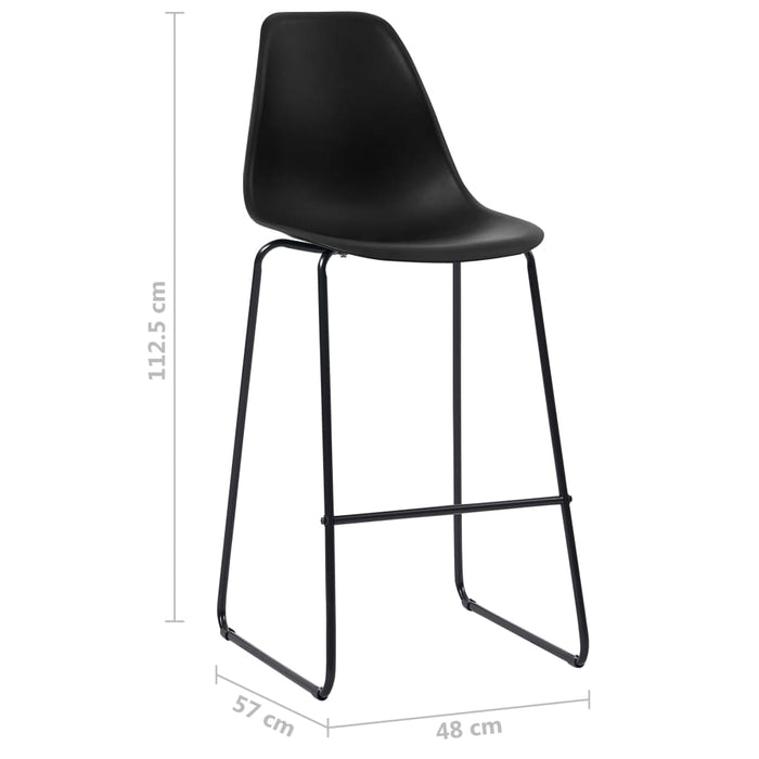 Scaune de bar, 2 buc., negru, plastic - WALTI WALTI