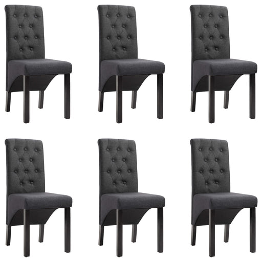 Scaune de sufragerie, 6 buc., gri închis, material textil - WALTI WALTI