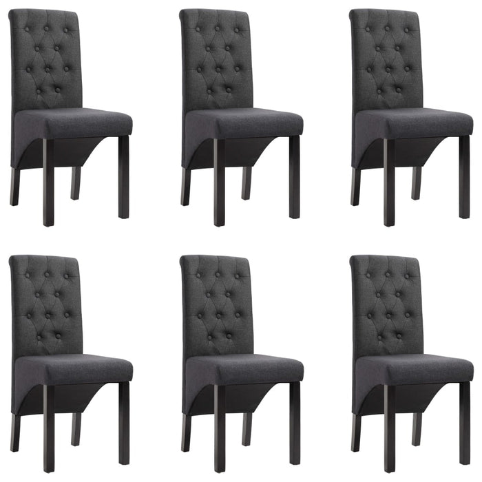 Scaune de sufragerie, 6 buc., gri închis, material textil - WALTI WALTI