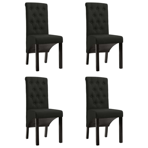 Scaune de bucătărie, 4 buc., negru, material textil - WALTI WALTI