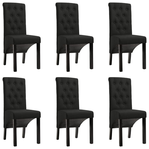 Scaune de sufragerie, 6 buc. negru, material textil - WALTI WALTI