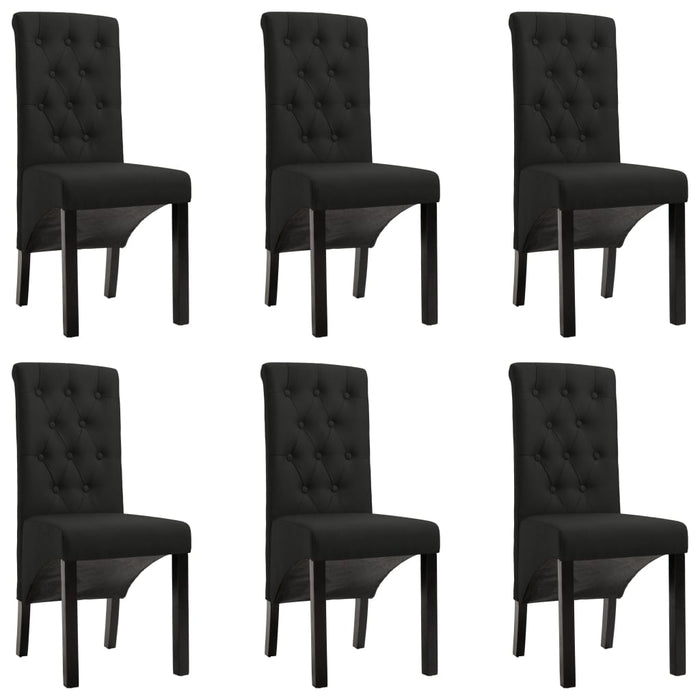 Scaune de sufragerie, 6 buc. negru, material textil - WALTI WALTI