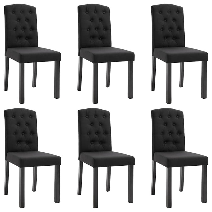 Scaune de sufragerie, 6 buc. negru, material textil WALTI