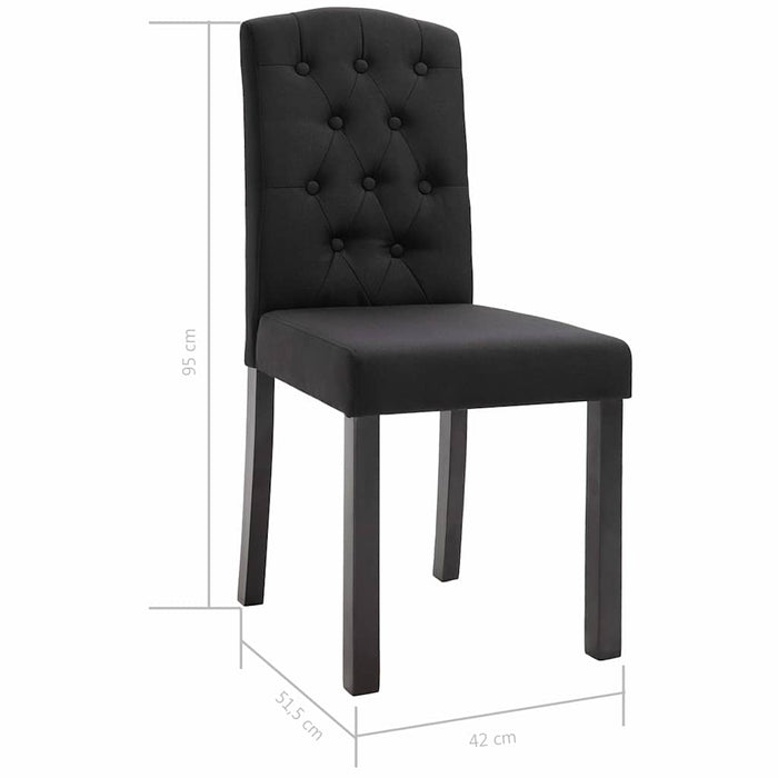 Scaune de sufragerie, 6 buc. negru, material textil WALTI