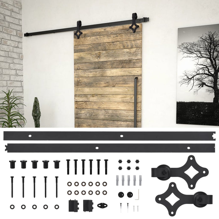 Set feronerie pentru uși glisante SKIEN, negru, 183 cm, oțel WALTI