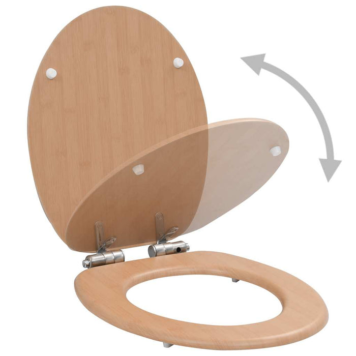 Capace WC cu închidere silențioasă, 2 buc., MDF, design bambus - WALTI WALTI
