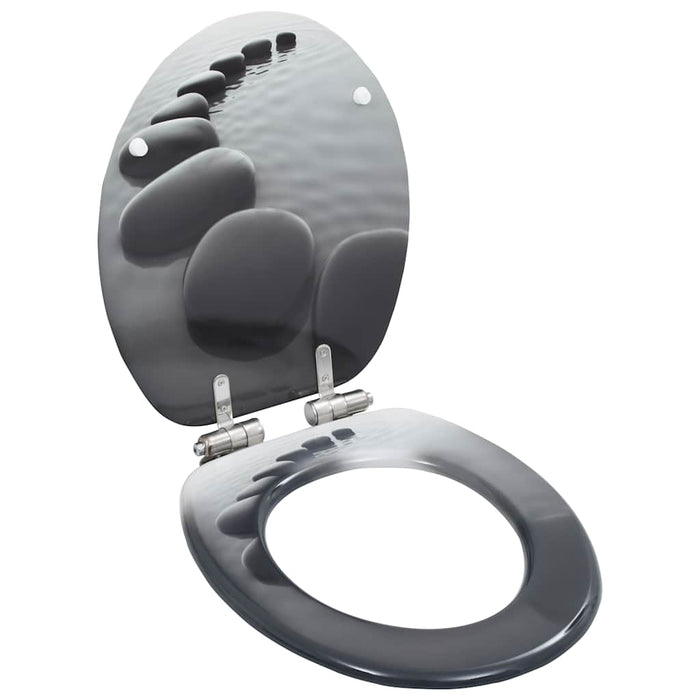 Capace WC cu închidere silențioasă, 2 buc., MDF, design pietre - WALTI WALTI