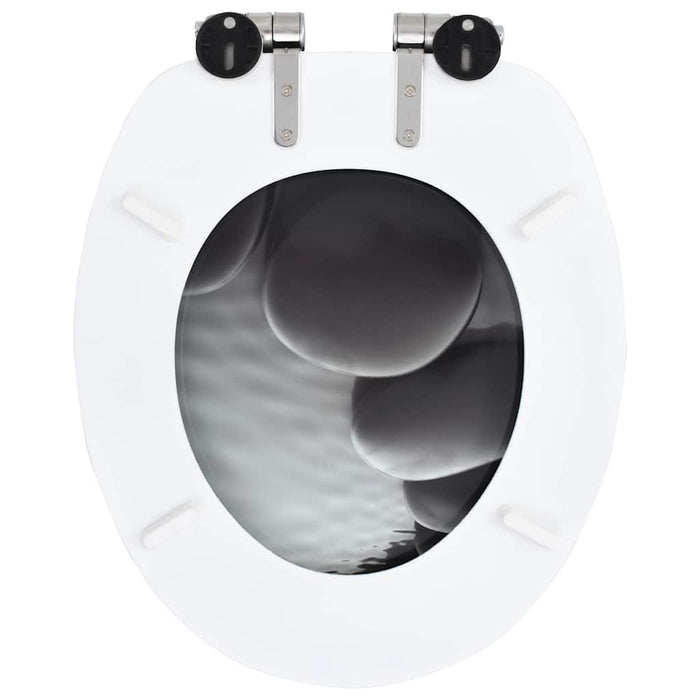 Capace WC cu închidere silențioasă, 2 buc., MDF, design pietre - WALTI WALTI