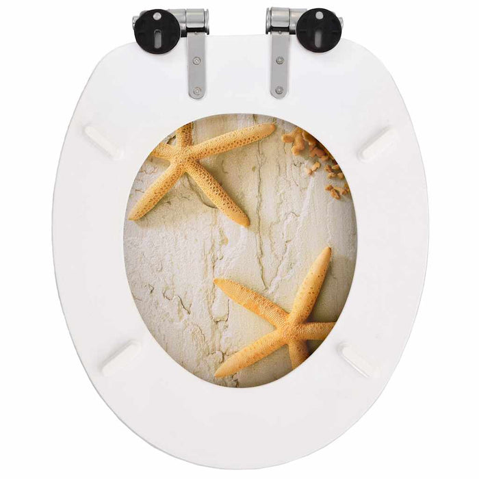 Capace WC închidere silențioasă 2 buc. MDF design stea de mare - WALTI WALTI