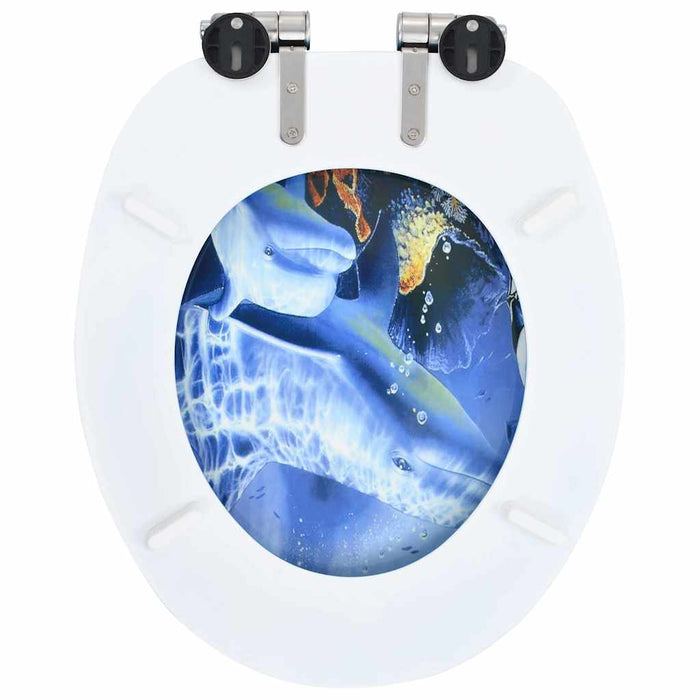 Capace WC cu închidere silențioasă, 2 buc., MDF, design delfini - WALTI WALTI