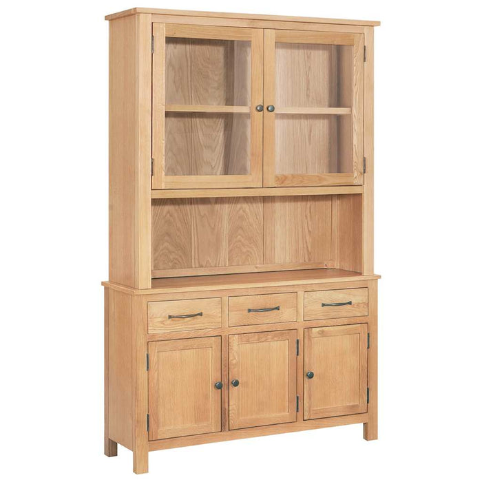 Set servantă și vitrină, 112x33,5x175cm, lemn masiv de stejar WALTI