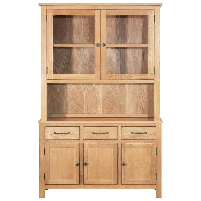 Set servantă și vitrină, 112x33,5x175cm, lemn masiv de stejar WALTI