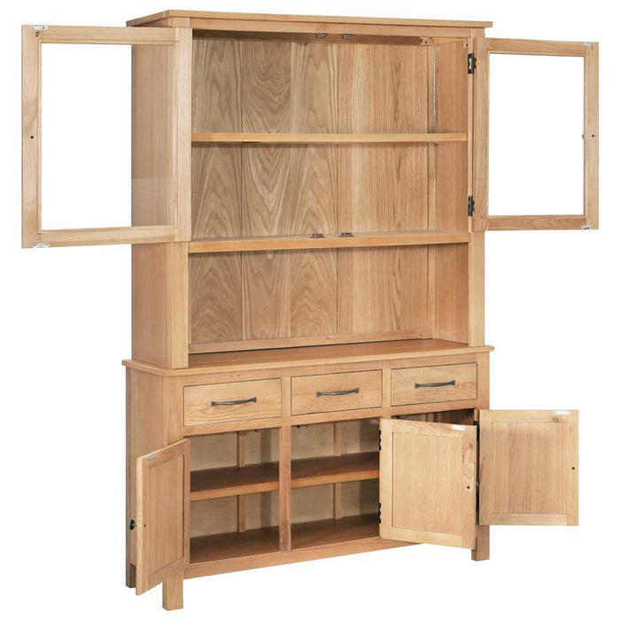 Set servantă și vitrină, 112x33,5x175cm, lemn masiv de stejar WALTI