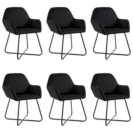 Scaune de sufragerie, 6 buc, negru, catifea - WALTI WALTI
