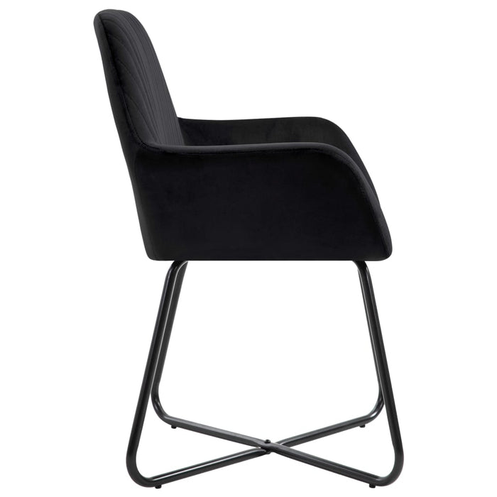 Scaune de sufragerie, 6 buc, negru, catifea - WALTI WALTI