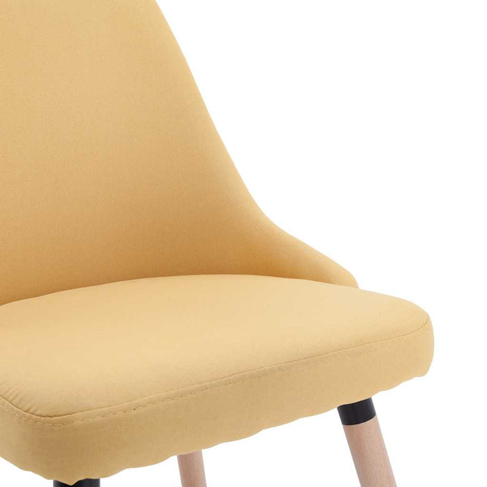 Scaune de bucătărie, 4 buc., galben, material textil WALTI