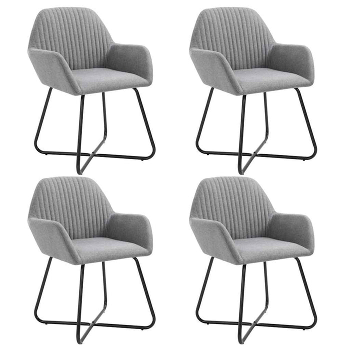 Scaune de bucătărie pivotante, 4 buc., gri deschis, textil WALTI