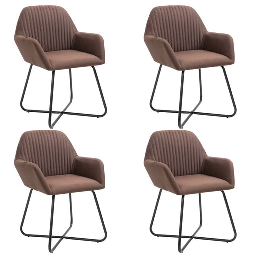Scaune de bucătărie, 4 buc., maro, material textil - WALTI WALTI