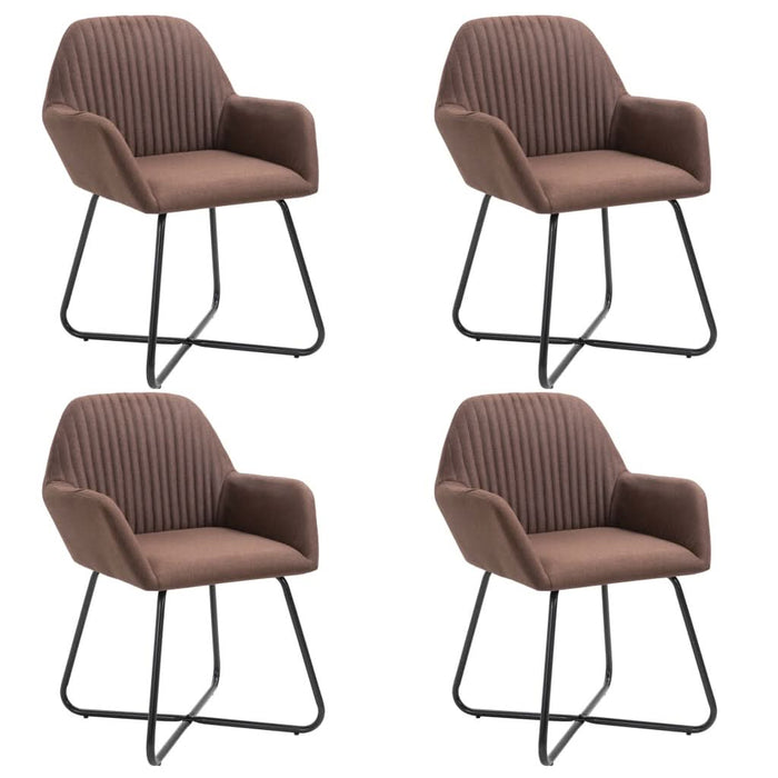 Scaune de bucătărie, 4 buc., maro, material textil - WALTI WALTI