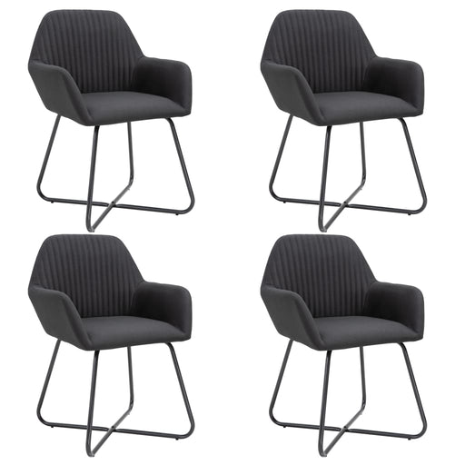 Scaune de bucătărie, 4 buc., negru, material textil - WALTI WALTI