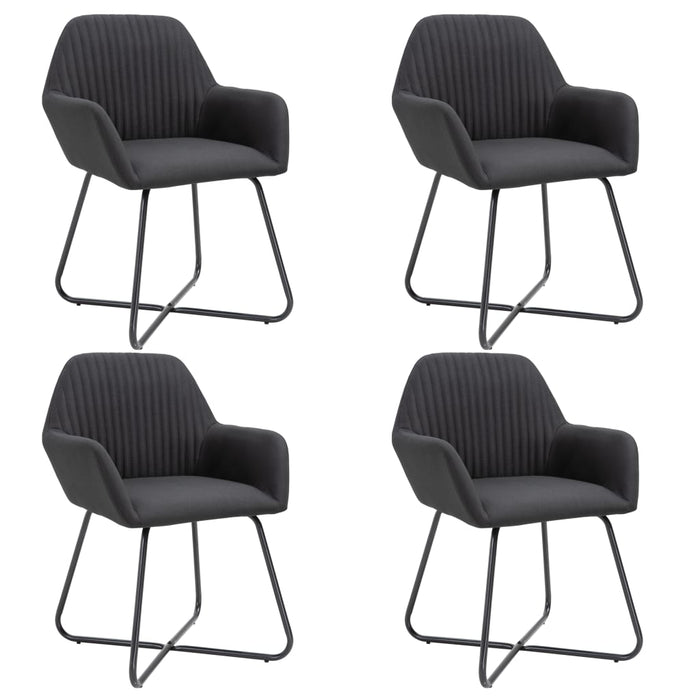 Scaune de bucătărie, 4 buc., negru, material textil - WALTI WALTI