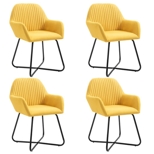 Scaune de bucătărie, 4 buc., galben, material textil - WALTI WALTI