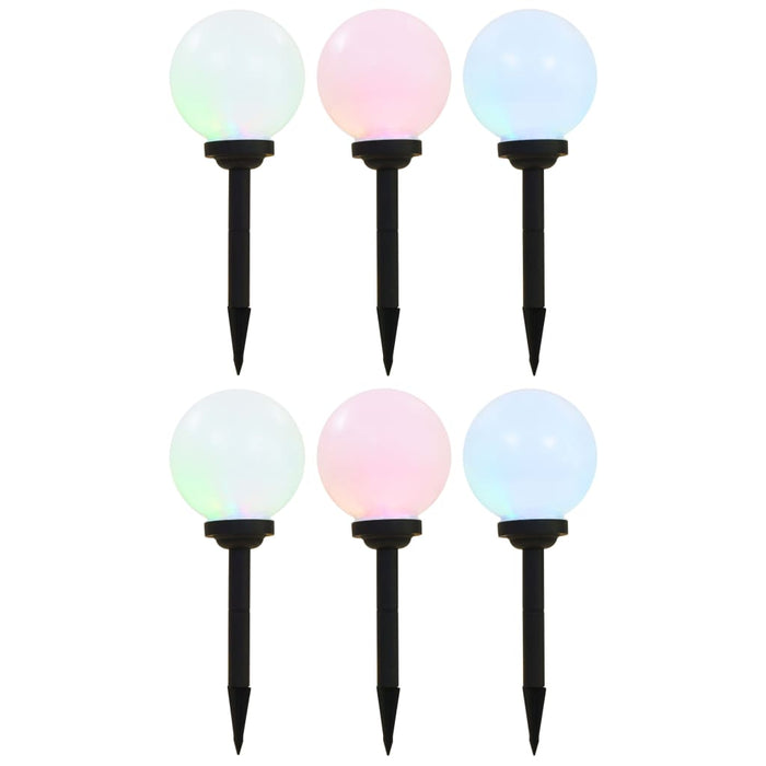 Lămpi solare de exterior, 6 buc., 20 cm, RGB, sferic, LED - WALTI WALTI