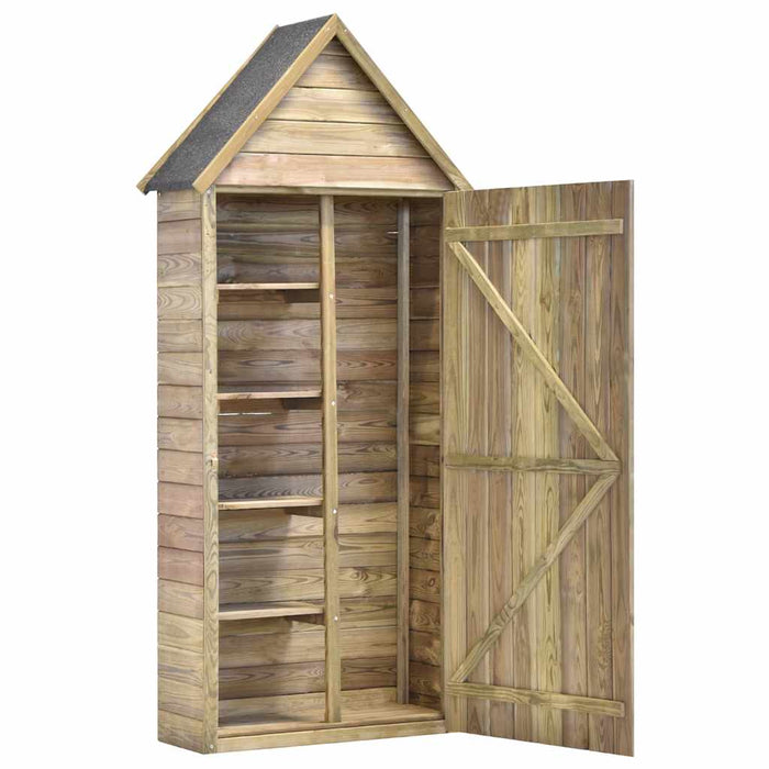 Magazie unelte de grădină cu ușă 69,5x32x178 cm lemn pin tratat - WALTI WALTI