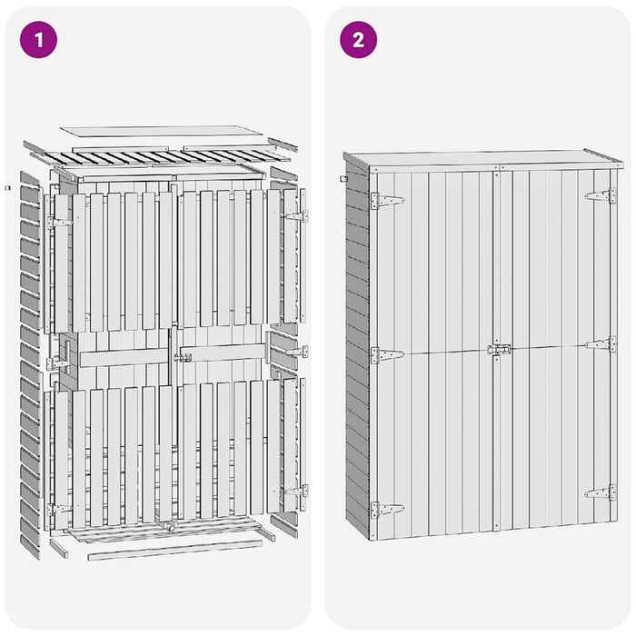 Magazie unelte de grădină, 123x50x171 cm, lemn pin tratat - WALTI WALTI