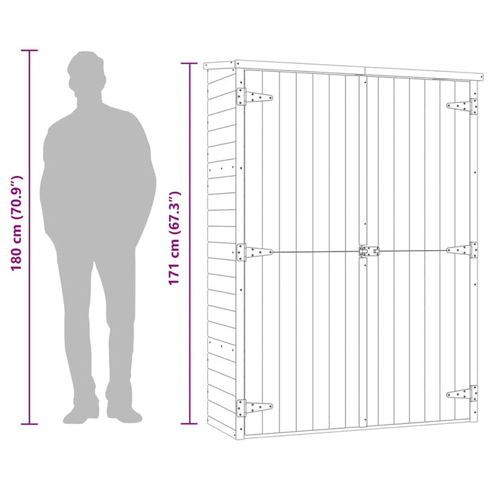 Magazie unelte de grădină, 123x50x171 cm, lemn pin tratat - WALTI WALTI