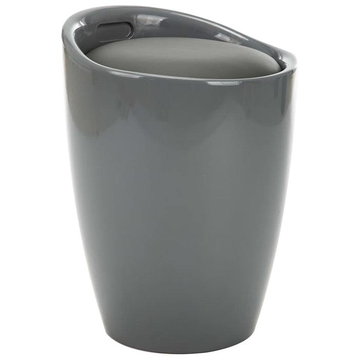 Scaun cu depozitare, gri, piele ecologică - WALTI WALTI