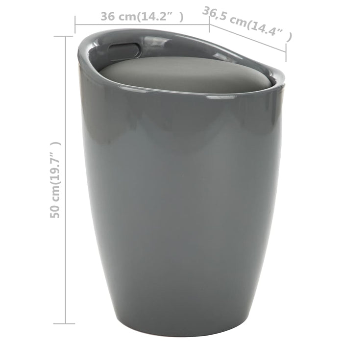 Scaun cu depozitare, gri, piele ecologică - WALTI WALTI