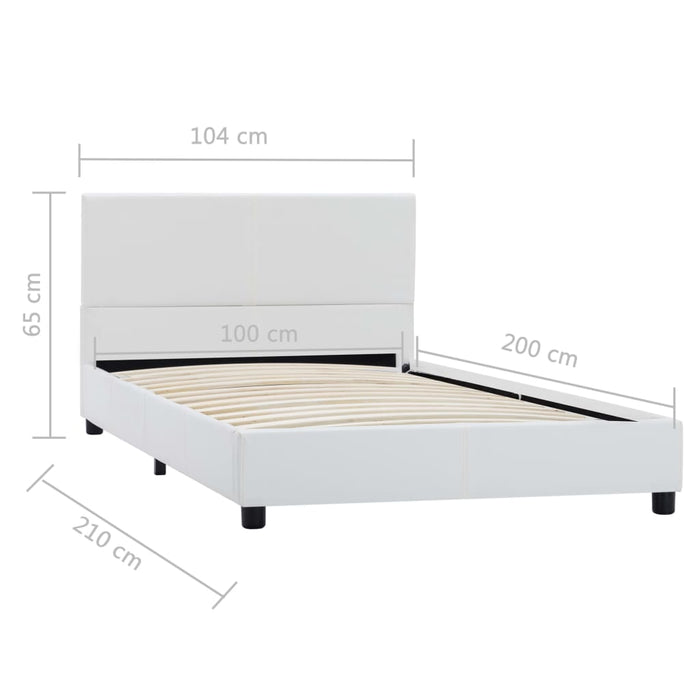Cadru de pat, alb, 100x200 cm, piele ecologică - WALTI WALTI