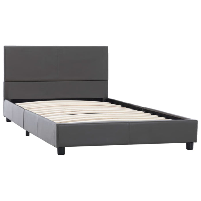 Cadru de pat, gri, 90x200 cm, piele ecologică WALTI