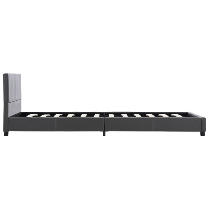 Cadru de pat, gri, 90x200 cm, piele ecologică WALTI