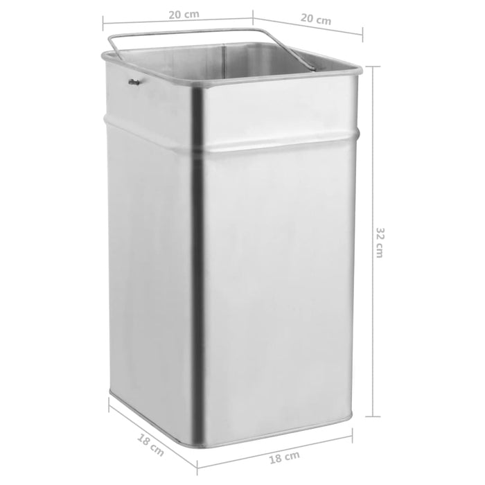 Coș de gunoi cu scrumieră, pentru hotel, oțel inoxidabil, 36 L - WALTI WALTI