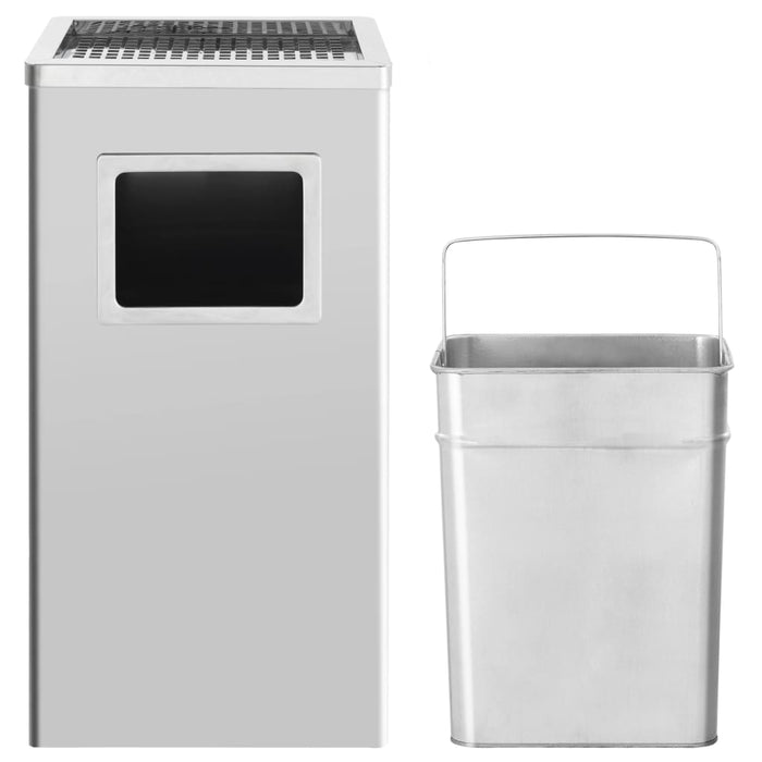Coș de gunoi cu scrumieră, pentru hotel, oțel inoxidabil, 45 L - WALTI WALTI
