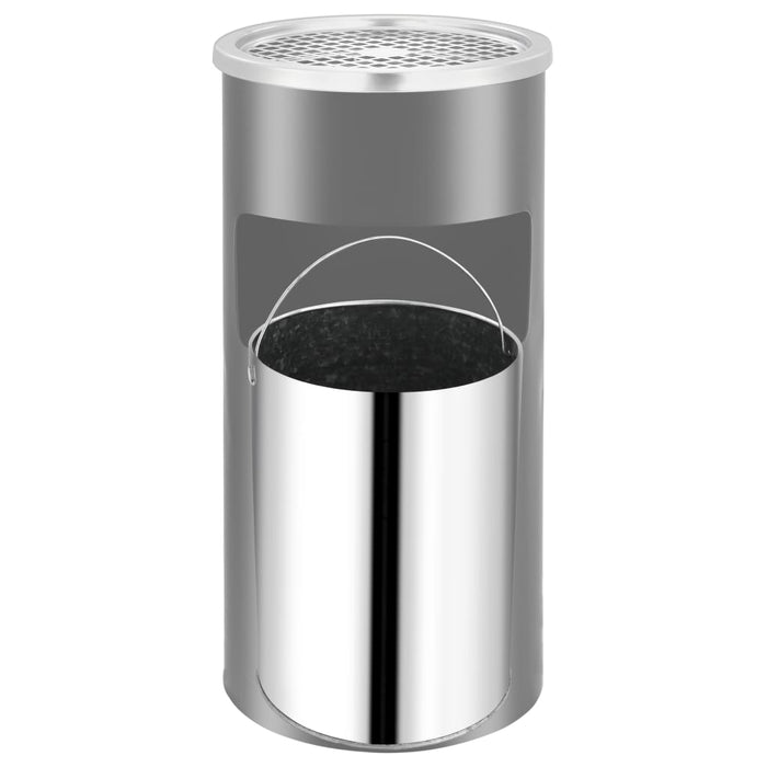Coș de gunoi de perete cu scrumieră, negru, oțel, 26 L - WALTI WALTI