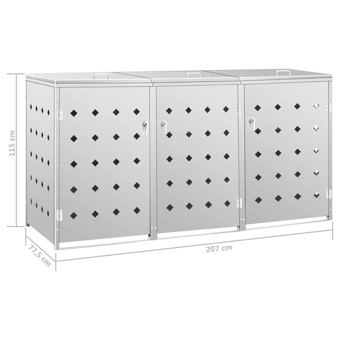 Magazie pentru trei pubele, oțel inoxidabil, 240 L - WALTI WALTI