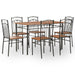 Set mobilier de bucătărie, 7 piese, maro, MDF și oțel - WALTI WALTI
