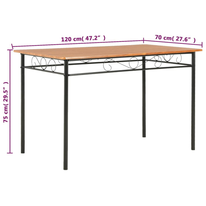 Masă de bucătărie, maro, 120 x 70 x 75 cm, MDF WALTI