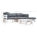 Set mobilier de grădină paleți cu perne gri, 4 piese, lemn - WALTI WALTI