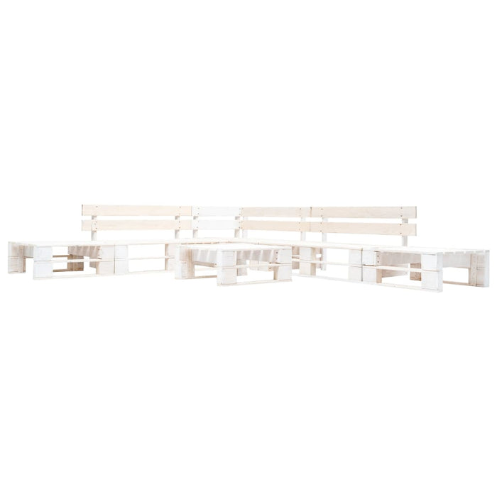 Set mobilier de grădină din paleți, 6 piese, alb, lemn WALTI