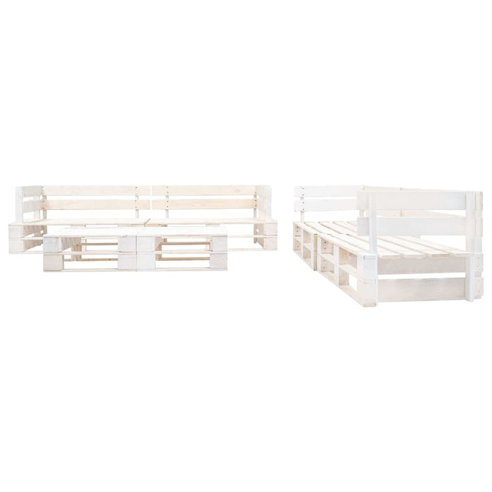 Set mobilier de grădină din paleți, 6 piese, alb, lemn WALTI