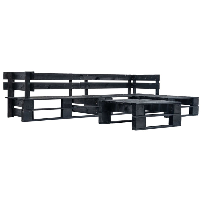 Set mobilier grădină din paleți cu perne gri, 4 piese, lemn - WALTI WALTI