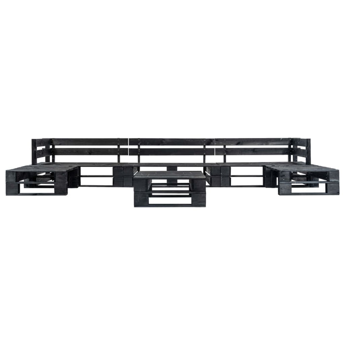 Set mobilier grădină din paleți, 6 piese, negru, lemn WALTI