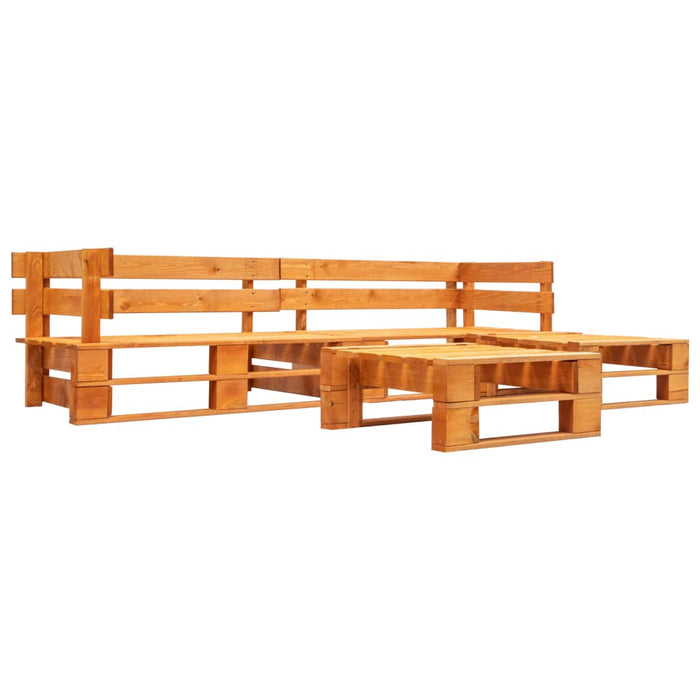 Set mobilier de grădină paleți, 4 piese, maro miere, lemn - WALTI WALTI