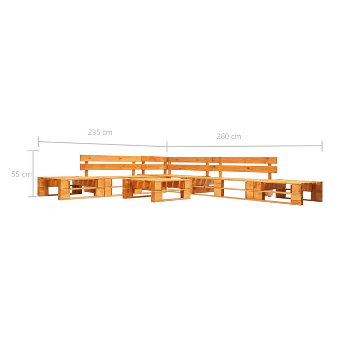 Set mobilier de grădină paleți, 6 piese, maro miere, lemn - WALTI WALTI